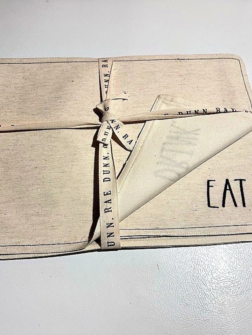 Dunn Rae EAT. DRINK. CHEERS. cocktail napkins Beige Cocktail Napkins